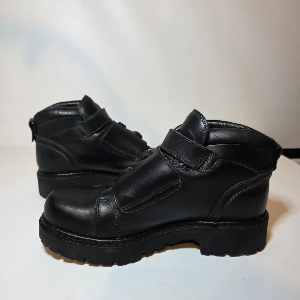 Vintage Rovers Heavy Combat Motorcycle Riding Boots Mens Size 45 Roller Buckles